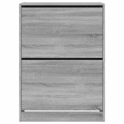 Armoire à chaussures 2 tiroirs rabattables sonoma gris 