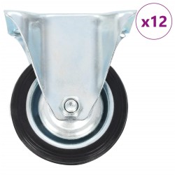 12 pcs Roulettes fixes 75 mm 