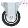 12 pcs Roulettes fixes 75 mm 