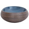 Vasque à poser marron et bleu ovale 59x40x15 cm céramique 