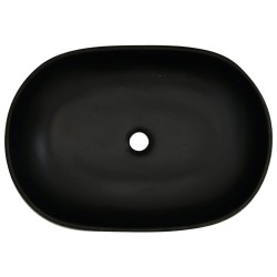 Vasque à poser gris et noir ovale 59x40x14 cm céramique 