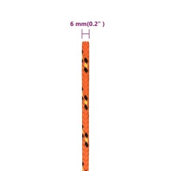 Corde de bateau Orange 6 mm 500 m Polypropylène 