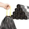 Sacs poubelles avec cordons 250 pcs noir 120 L 