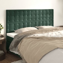 Têtes de lit 4 pcs Vert foncé 90x5x78/88 cm Velours 