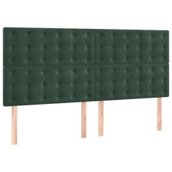 Têtes de lit 4 pcs Vert foncé 90x5x78/88 cm Velours 
