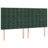 Têtes de lit 4 pcs Vert foncé 90x5x78/88 cm Velours 