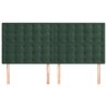 Têtes de lit 4 pcs Vert foncé 90x5x78/88 cm Velours 