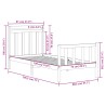 Cadre de lit sans matelas noir 75x190 cm bois massif 