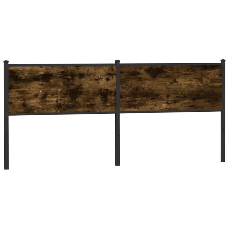 Tête de lit chêne fumé 190 cm bois d'ingénierie et acier Tête de lit chêne fumé 190 cm bois d'ingénierie et acier