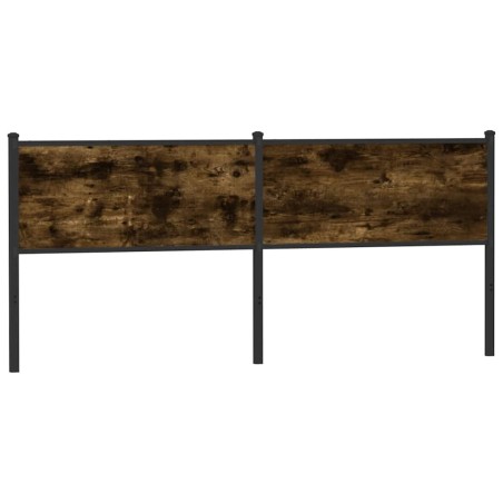 Tête de lit chêne fumé 190 cm bois d'ingénierie et acier 