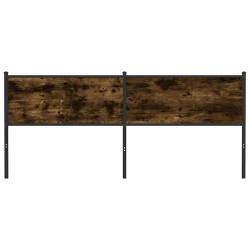 Tête de lit chêne fumé 190 cm bois d'ingénierie et acier 