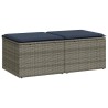 Salon de jardin 2 pcs avec coussins gris résine tressée acacia 