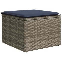 Salon de jardin 2 pcs avec coussins gris résine tressée acacia 