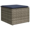 Salon de jardin 2 pcs avec coussins gris résine tressée acacia 