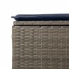 Salon de jardin 2 pcs avec coussins gris résine tressée acacia 