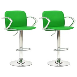 Tabourets de bar lot de 2 vert cuir artificiel 