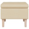 Tabouret avec pieds en bois Crème Tissu 
