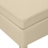 Tabouret avec pieds en bois Crème Tissu 