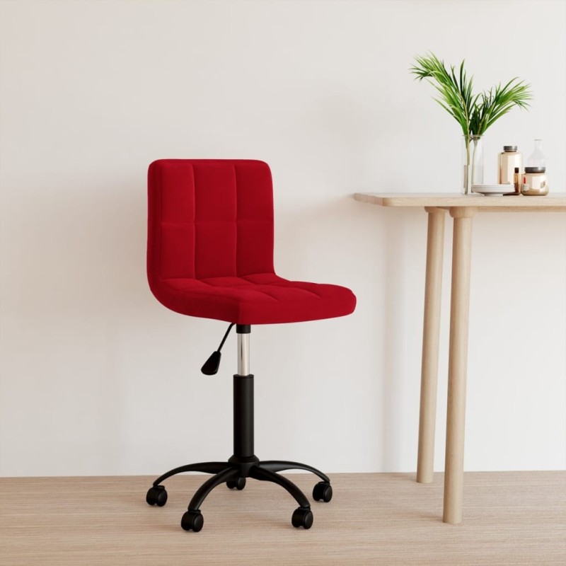 Chaise pivotante de bureau Rouge bordeaux Velours Chaise pivotante de bureau Rouge bordeaux Velours