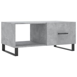 Table basse gris béton 90x50x40 cm bois d'ingénierie 