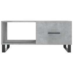Table basse gris béton 90x50x40 cm bois d'ingénierie 