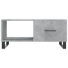 Table basse gris béton 90x50x40 cm bois d'ingénierie 