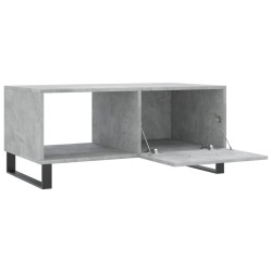 Table basse gris béton 90x50x40 cm bois d'ingénierie 