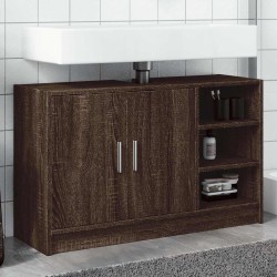 Armoire d'évier chêne marron 90x29x55 cm bois d'ingénierie 