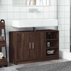 Armoire d'évier chêne marron 90x29x55 cm bois d'ingénierie 