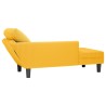 Chaise longue avec coussin jaune clair tissu en velours côtelé 