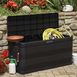 Boîte de rangement de jardin noir 117x45x56 cm 