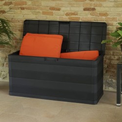 Boîte de rangement de jardin noir 117x45x56 cm 