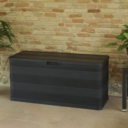 Boîte de rangement de jardin noir 117x45x56 cm 