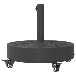 Base de parasol avec roues pour mâts Ø38 / 48 mm 27 kg rond 