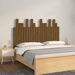Tête de lit murale Marron miel 127,5x3x80 cm Bois massif de pin 