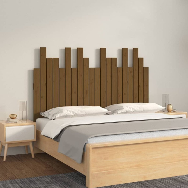 Tête de lit murale Marron miel 127,5x3x80 cm Bois massif de pin Tête de lit murale Marron miel 127,5x3x80 cm Bois massif de pin