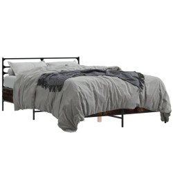 Cadre de lit sans matelas chêne fumé 120x190 cm 