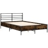 Cadre de lit sans matelas chêne fumé 120x190 cm 
