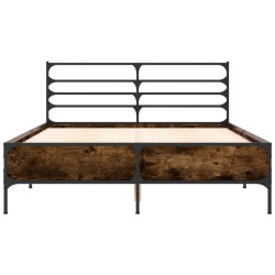 Cadre de lit sans matelas chêne fumé 120x190 cm 