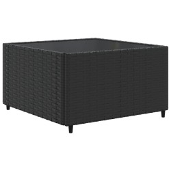Salon de jardin 6 pcs avec coussins Noir Résine tressée 