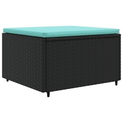 Salon de jardin 6 pcs avec coussins Noir Résine tressée 
