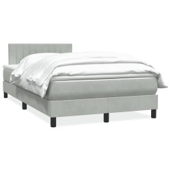 Sommier à lattes de lit et matelas gris clair 120x210cm velours 