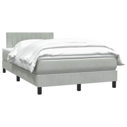 Sommier à lattes de lit et matelas gris clair 120x210cm velours 