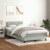Sommier à lattes de lit et matelas gris clair 120x210cm velours 