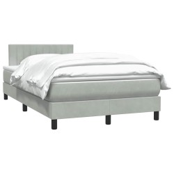 Sommier à lattes de lit et matelas gris clair 120x210cm velours 