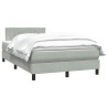 Sommier à lattes de lit et matelas gris clair 120x210cm velours 