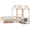 Ensemble de lit de jour et de banc avec toit sans matelas 