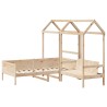 Ensemble de lit de jour et de banc avec toit sans matelas 
