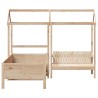 Ensemble de lit de jour et de banc avec toit sans matelas 