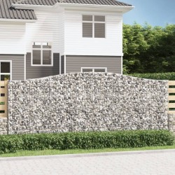 Paniers à gabions arqués 2 pcs 400x30x160/180 cm Fer galvanisé 